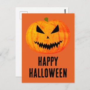 Carte Postale Joyeux Halloween Cool effrayant Jack O'Lantern cit