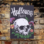 Carte Postale Joyeux Halloween | Crâne et champignons<br><div class="desc">Joyeux Halloween | Crâne et champignons</div>