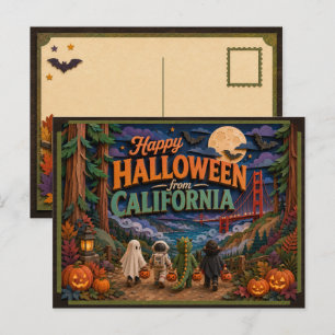 Carte Postale Joyeux Halloween de la part des enfants de Califor