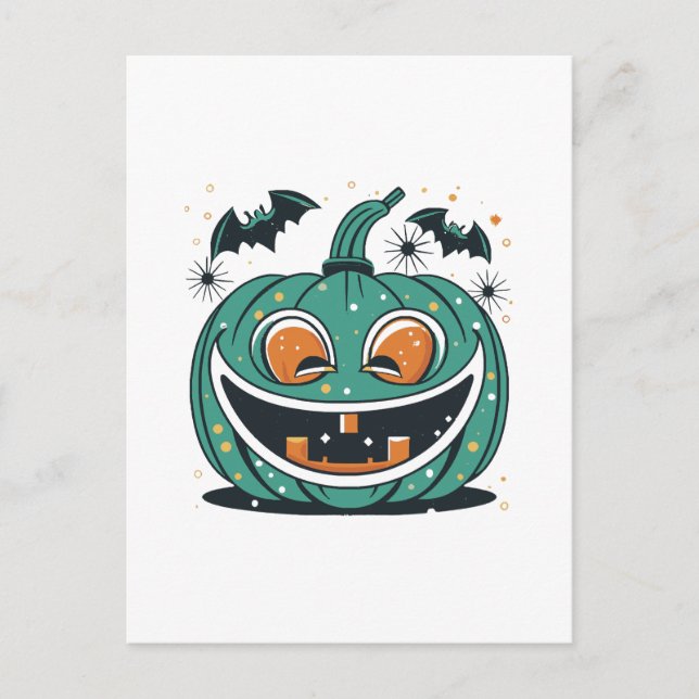 Carte Postale Joyeux Halloween ! Découpez une citrouille ! (Devant)