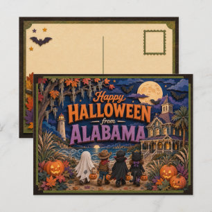 Carte Postale Joyeux Halloween d'enfants d'Alabama