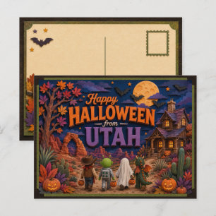 Carte Postale Joyeux Halloween depuis les enfants de l'Utah