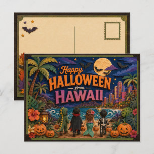 Carte Postale Joyeux Halloween depuis les enfants d'Hawaii