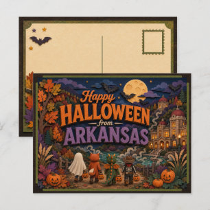 Carte Postale Joyeux Halloween des enfants de l'Arkansas