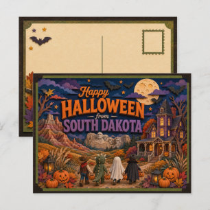 Carte Postale Joyeux Halloween des enfants du Dakota du Sud