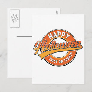 Carte Postale Joyeux Halloween des friandises ou un sort ?