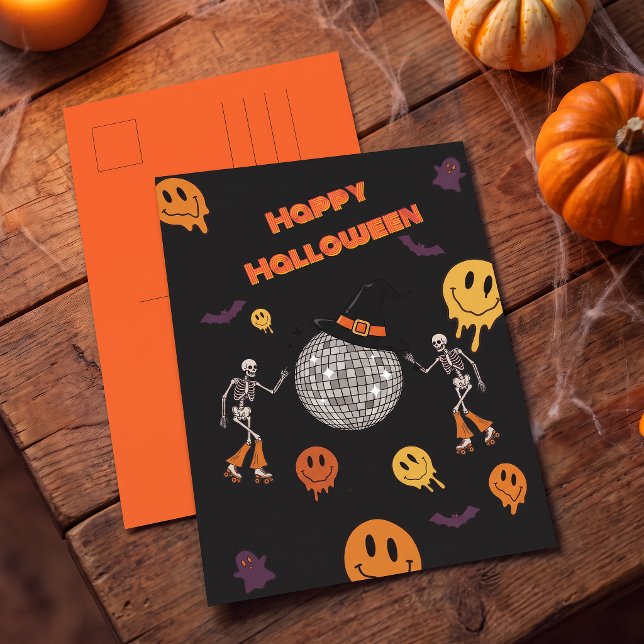 Carte Postale Joyeux Halloween Groovy Rétro Disco (Créateur téléchargé)