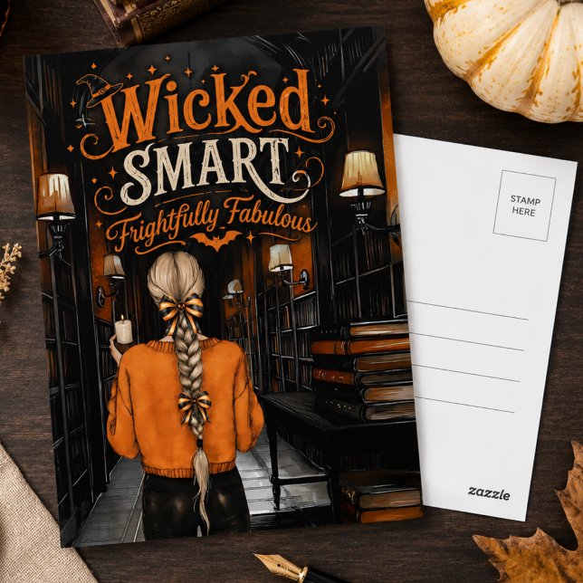 Carte Postale Joyeux Halloween Intelligent Méchant et Fabuleusem (Créateur téléchargé)