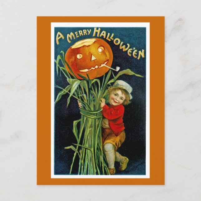 Carte Postale Joyeux Halloween Jack o' Lantern (Devant)