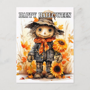 Carte Postale Joyeux Halloween Jote Ragdoll Scarecrow