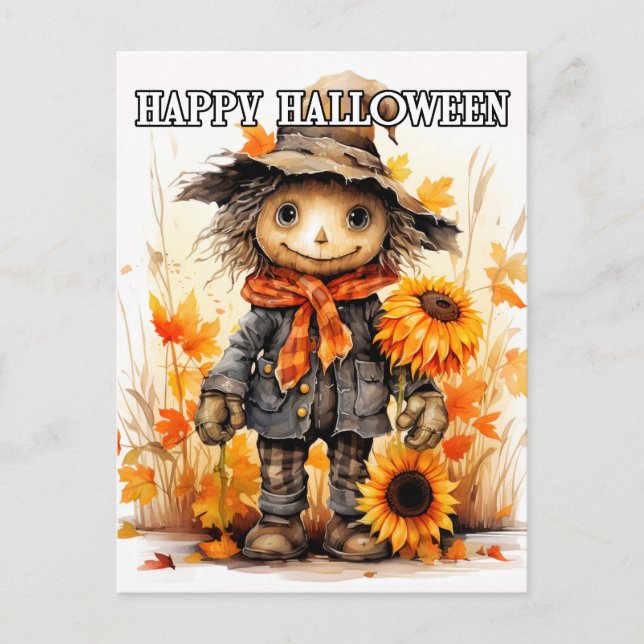 Carte Postale Joyeux Halloween | Jote Ragdoll Scarecrow (Devant)