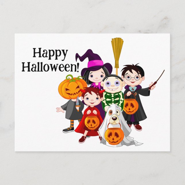 Carte Postale Joyeux Halloween les enfants (Devant)