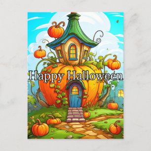 Carte Postale Joyeux Halloween Maison hantée