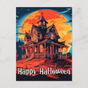 Carte Postale Joyeux Halloween   Maison hantée effrayante