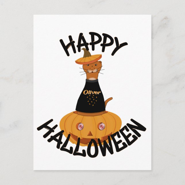 Carte Postale Joyeux Halloween Oliver ! (Devant)
