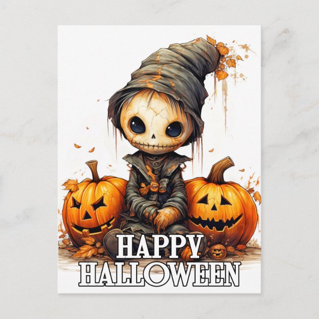 Carte Postale Joyeux Halloween | Parent Citrouille mignon (Devant)