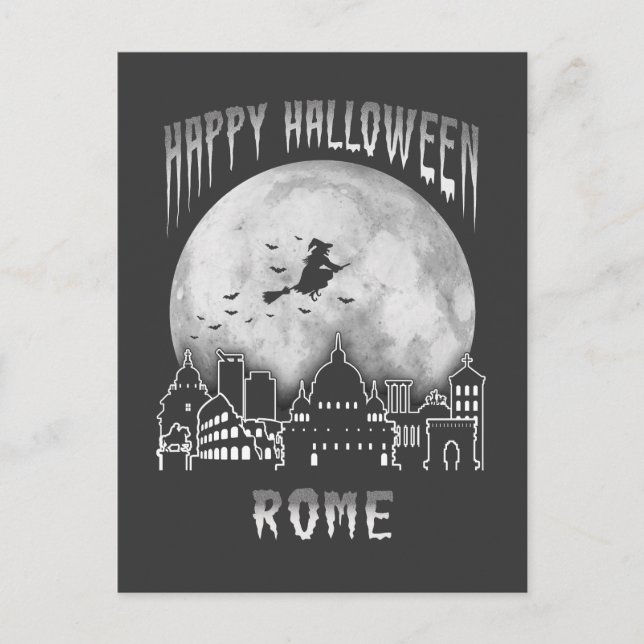 Carte Postale Joyeux Halloween Rome Italie (Devant)