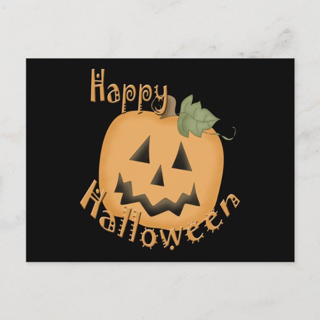 Carte Postale Joyeux Halloween souriant Jack O'Lantern (Devant)