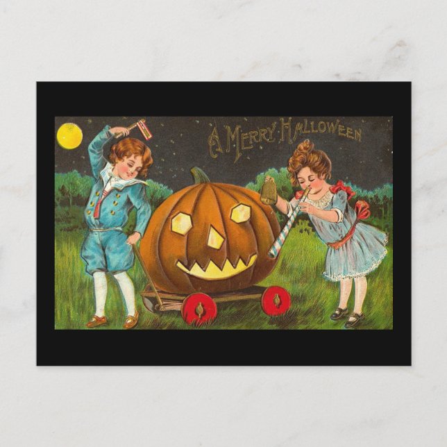 Carte postale Joyeux Halloween vintage (Devant)