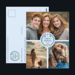 Carte Postale Joyeux Hanoukka CUSTOM 3 PHOTO FÊTE<br><div class="desc">J'espère que vous aimez ce design de vacances. Ajoutez vos propres photos à l'avant en cliquant sur "Personnaliser ce modèle". Assurez-vous d'organiser vos photos sous l'image circulaire et l'illustration. Tout est réglable. Modifiez le texte au verso en cliquant sur "personnaliser" et changez la police et les couleurs arrière - plans....</div>