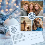 Carte Postale Joyeux Hanoukka CUSTOM 3 PHOTO FÊTE<br><div class="desc">J'espère que vous aimez ce design de vacances. Ajoutez vos propres photos à l'avant en cliquant sur "Personnaliser ce modèle". Assurez-vous d'organiser vos photos sous l'image circulaire et l'illustration. Tout est réglable. Modifiez le texte au verso en cliquant sur "personnaliser" et changez la police et les couleurs arrière - plans....</div>