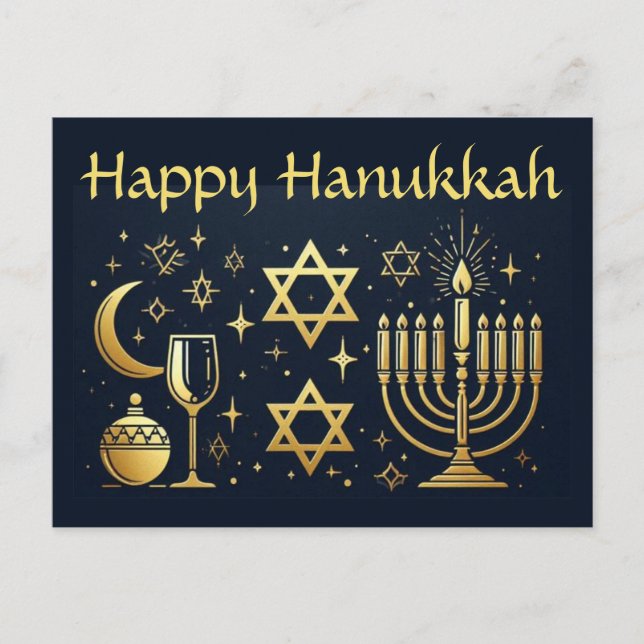 Carte Postale Joyeux Hanukkah (Devant)