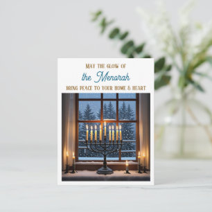 Carte Postale Joyeux Hanukkah   Que la lueur de la Menorah 