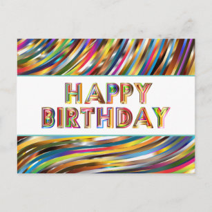 Carte Postale Joyeux Hologramme d'anniversaire