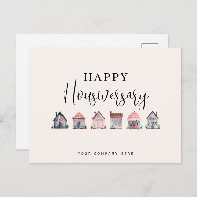 Carte Postale Joyeux Housiversaire Immobilier (Devant / Derrière)