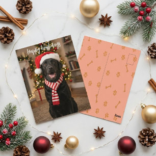 Carte Postale Joyeux Howlidays Fête de Noël Labrador noir