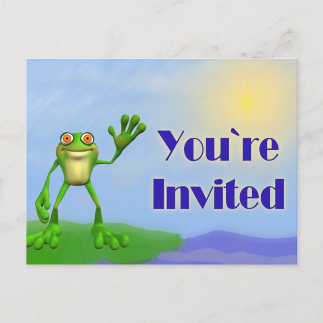 Carte Postale Joyeux Invitation de grenouille (Devant)