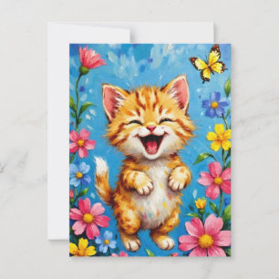Carte Postale Joyeux jardin Kitty
