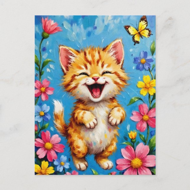 Carte Postale Joyeux jardin Kitty (Devant)