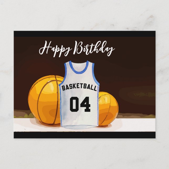 Carte Postale Joyeux Joueur de basket-ball d'anniversaire de bas (Devant)