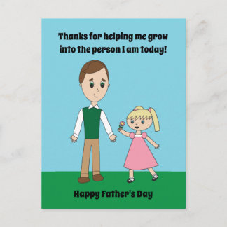 Carte Postale Joyeux jour de Fête des pères de la fille Personna