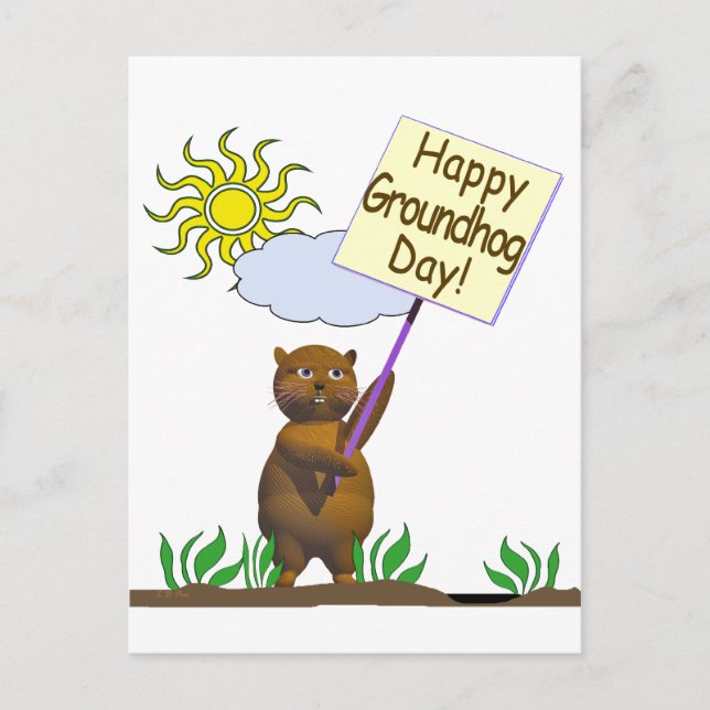Carte Postale Joyeux Jour de la marmotte (Devant)