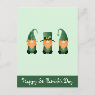 Carte Postale Joyeux Jour de la Saint Patrick Gnomes Green Orang