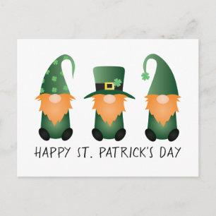Carte Postale Joyeux Jour de la Saint Patrick Gnomes Green Orang
