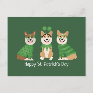 Carte Postale Joyeux Jour de la Saint Patrick Pembroke Welsh Cor