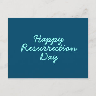 Carte Postale Joyeux jour de résurrection en bleu