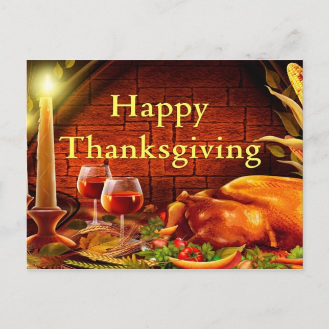 Carte Postale Joyeux jour de Thanksgiving (Devant)