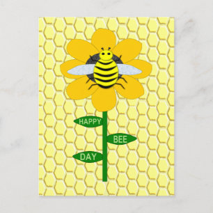 Carte Postale Joyeux Jour des abeilles Anniversaire Bumblebee