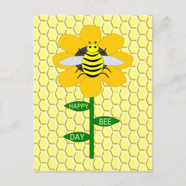 Carte Postale Joyeux Jour des abeilles Anniversaire Bumblebee (Devant)