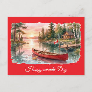 Carte Postale Joyeux Jour du Canada Cottage Country Salutations