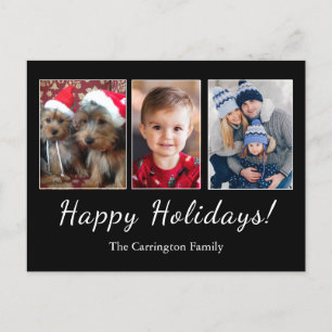 Carte Postale Joyeux Jours de vacances Script photo Noël simple