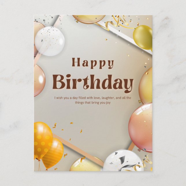 Carte Postale Joyeux Joyeux anniversaire à vous  (Devant)