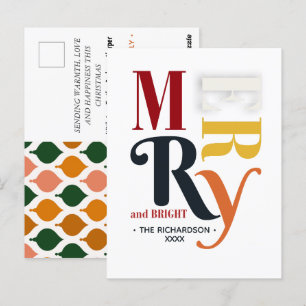 Carte Postale Joyeux Joyeux et Vintage brillant rétro