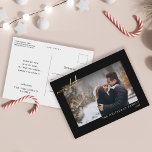 Carte Postale Joyeux Joyeux Joyeux Noël d'or moderne noir photo<br><div class="desc">Célébrez Noël cette année avec ces cartes postales modernes simples de vacances.</div>