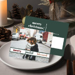 Carte postale Joyeux Joyeux Noël Photo<br><div class="desc">Cette carte postale de Noël dispose d'un espace pour ajouter votre propre photo de famille,  une police manuscrite moderne et élégante combinaison de couleurs verte et blanche. Modifiez le libellé *most* pour répondre à vos besoins et modifiez toutes les couleurs à votre goût.</div>