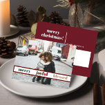 Carte postale Joyeux Joyeux Noël Photo<br><div class="desc">Cette carte postale de Noël dispose d'un espace pour ajouter votre propre photo de famille,  une police manuscrite moderne et élégante combinaison de couleurs verte et blanche. Modifiez le libellé *most* pour répondre à vos besoins et modifiez toutes les couleurs à votre goût.</div>